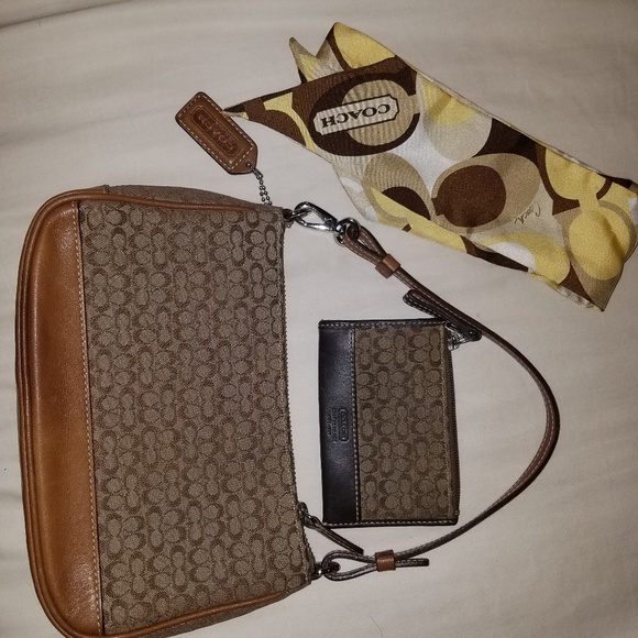 Coach Handbags - Authentic Coach handbag, coin pouch and scarf